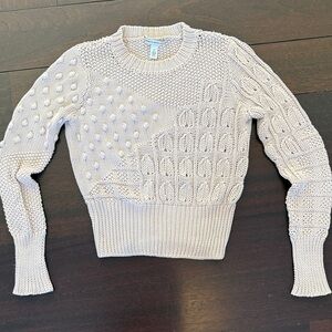 Autumn Cashmere Textured Knit Sweater in Cream